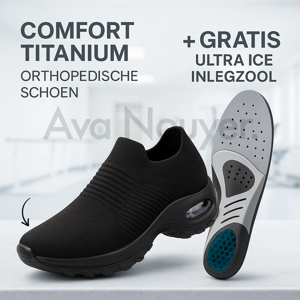 Comfort Titanium Orthopedische Schoen + Gratis Ultra Ice Inlegzool